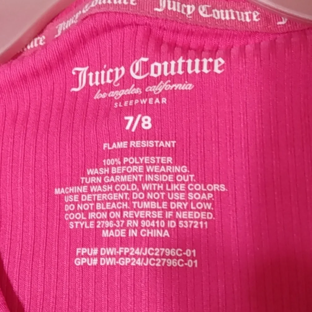 Juicy Couture pajama set • 2-piece • pink‎ rhinestone logo • Girls 7/8 • NWT